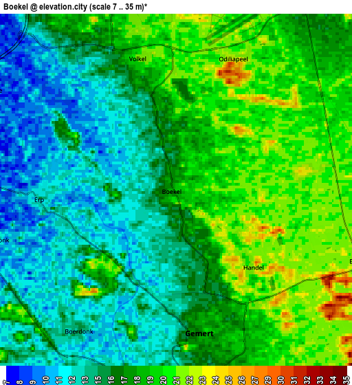 Zoom OUT 2x Boekel, Netherlands elevation map