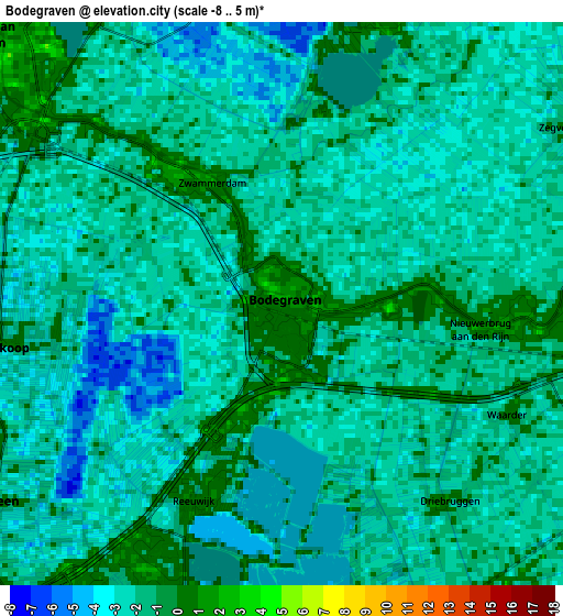 Zoom OUT 2x Bodegraven, Netherlands elevation map