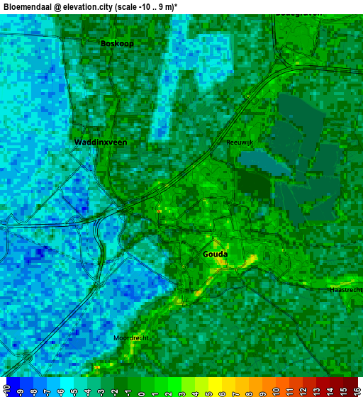 Zoom OUT 2x Bloemendaal, Netherlands elevation map