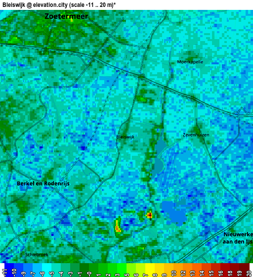 Zoom OUT 2x Bleiswijk, Netherlands elevation map