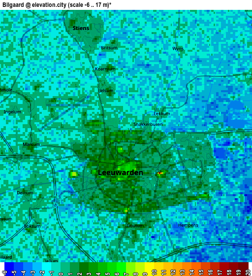 Zoom OUT 2x Bilgaard, Netherlands elevation map