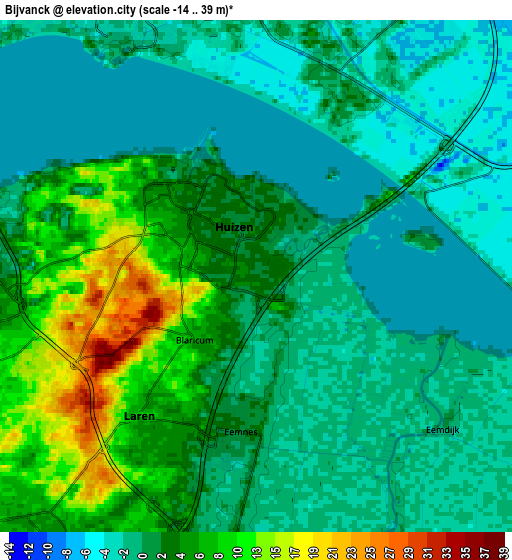 Zoom OUT 2x Bijvanck, Netherlands elevation map