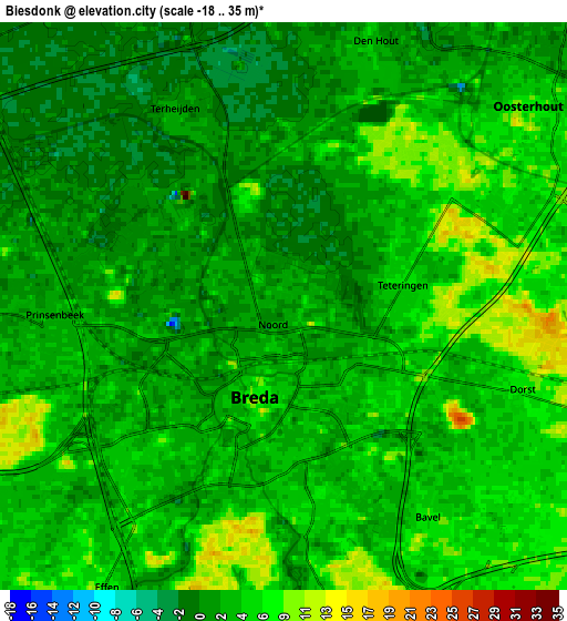 Zoom OUT 2x Biesdonk, Netherlands elevation map