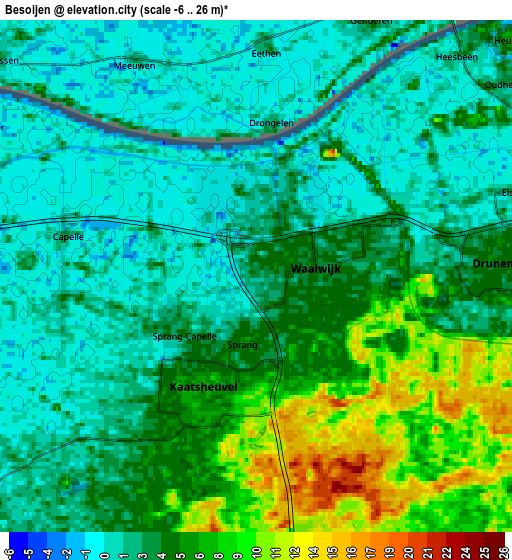 Zoom OUT 2x Besoijen, Netherlands elevation map