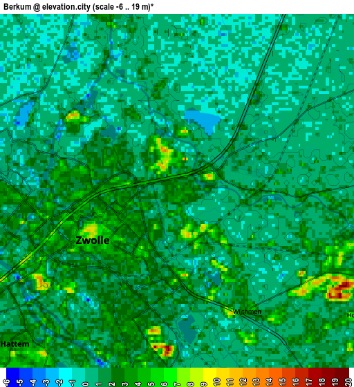 Zoom OUT 2x Berkum, Netherlands elevation map