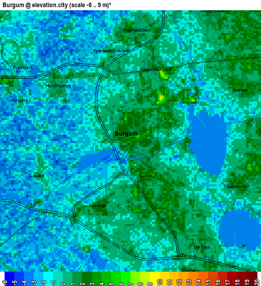 Zoom OUT 2x Burgum, Netherlands elevation map