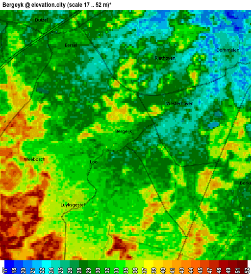 Zoom OUT 2x Bergeijk, Netherlands elevation map