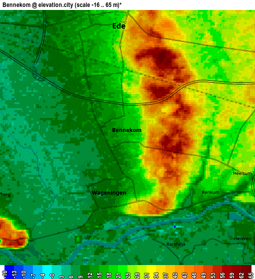 Zoom OUT 2x Bennekom, Netherlands elevation map