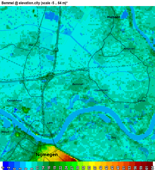 Zoom OUT 2x Bemmel, Netherlands elevation map