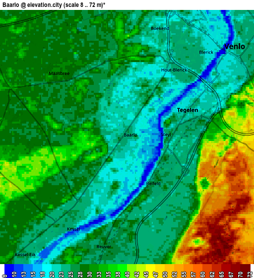 Zoom OUT 2x Baarlo, Netherlands elevation map