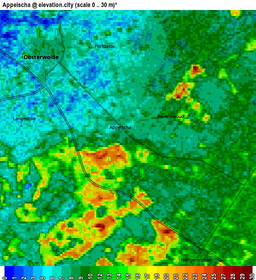 Zoom OUT 2x Appelscha, Netherlands elevation map