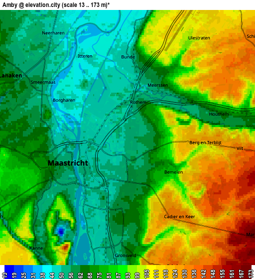 Zoom OUT 2x Amby, Netherlands elevation map