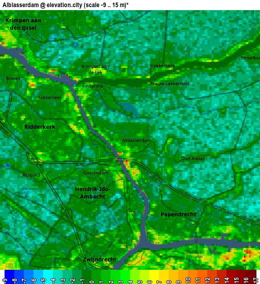 Zoom OUT 2x Alblasserdam, Netherlands elevation map