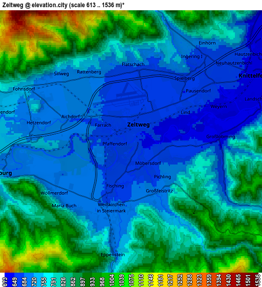 Zoom OUT 2x Zeltweg, Austria elevation map