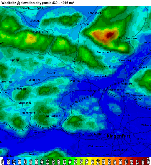 Zoom OUT 2x Wölfnitz, Austria elevation map