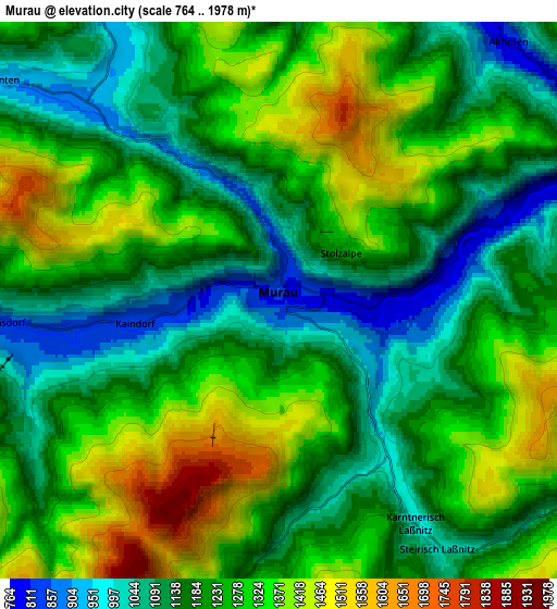 Zoom OUT 2x Murau, Austria elevation map