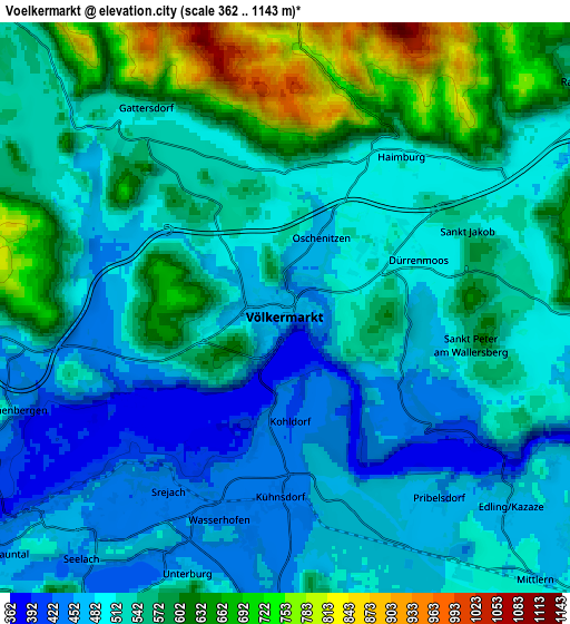 Zoom OUT 2x Völkermarkt, Austria elevation map