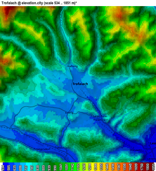 Zoom OUT 2x Trofaiach, Austria elevation map
