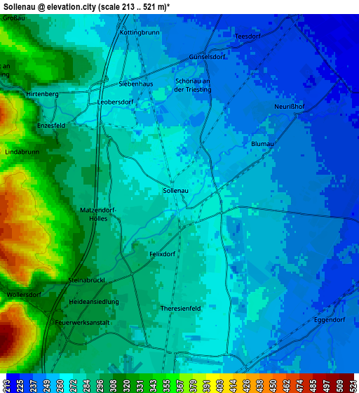 Zoom OUT 2x Sollenau, Austria elevation map