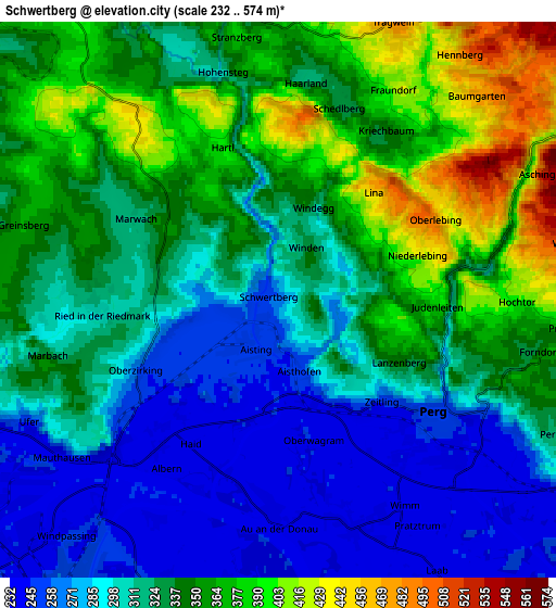 Zoom OUT 2x Schwertberg, Austria elevation map