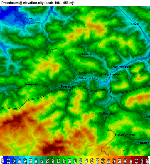 Zoom OUT 2x Pressbaum, Austria elevation map