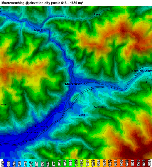 Zoom OUT 2x Mürzzuschlag, Austria elevation map