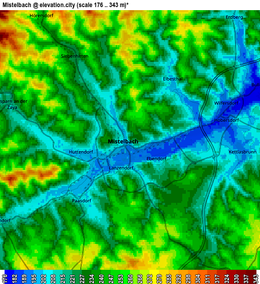 Zoom OUT 2x Mistelbach, Austria elevation map