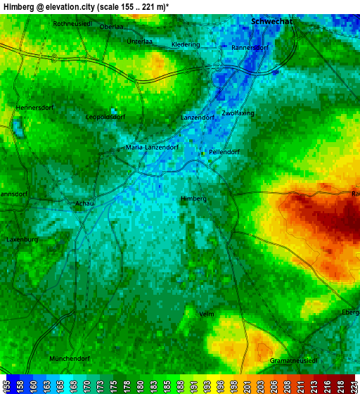 Zoom OUT 2x Himberg, Austria elevation map