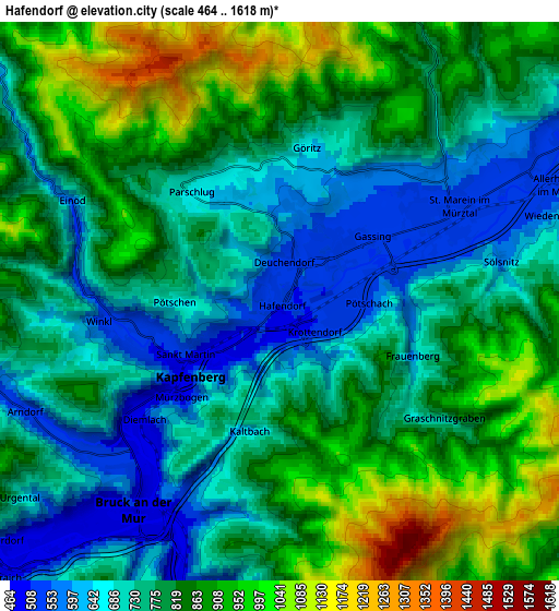 Zoom OUT 2x Hafendorf, Austria elevation map