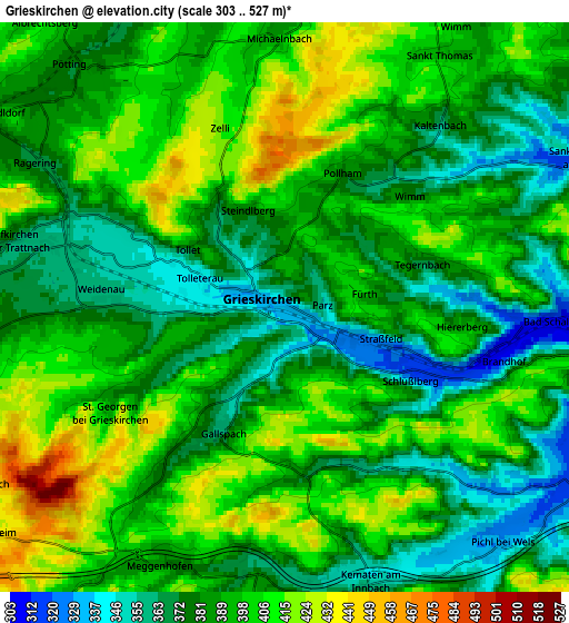 Zoom OUT 2x Grieskirchen, Austria elevation map