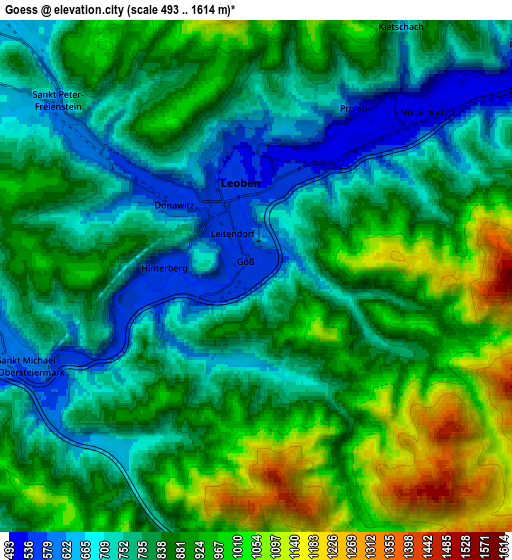 Zoom OUT 2x Göss, Austria elevation map