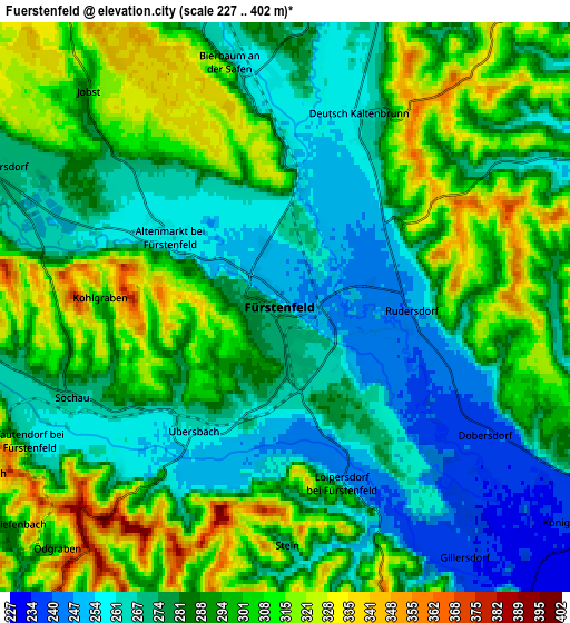 Zoom OUT 2x Fürstenfeld, Austria elevation map