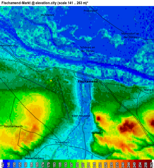 Zoom OUT 2x Fischamend-Markt, Austria elevation map