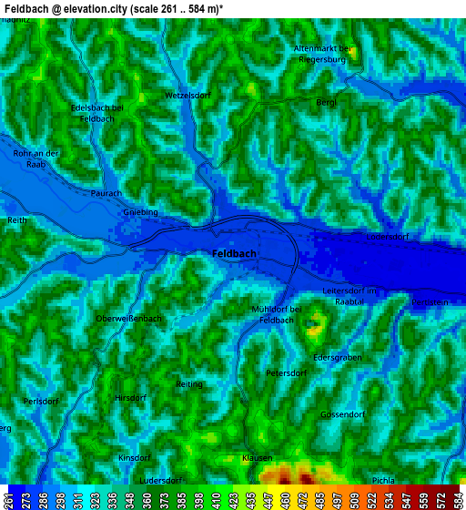 Zoom OUT 2x Feldbach, Austria elevation map