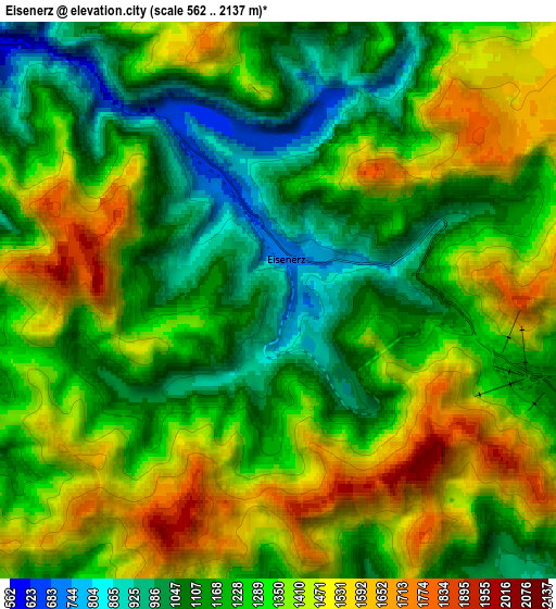 Zoom OUT 2x Eisenerz, Austria elevation map