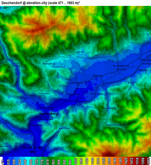 Zoom OUT 2x Deuchendorf, Austria elevation map