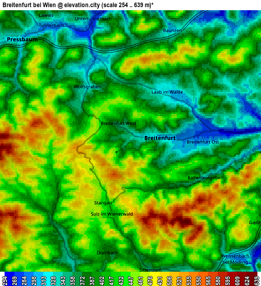 Zoom OUT 2x Breitenfurt bei Wien, Austria elevation map
