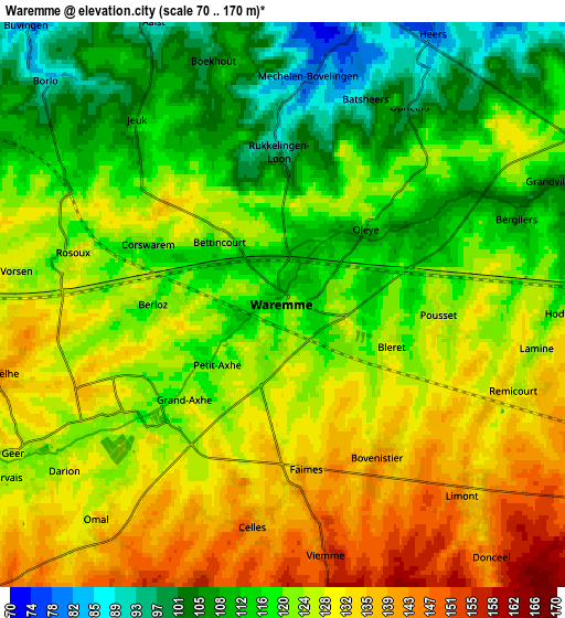 Zoom OUT 2x Waremme, Belgium elevation map