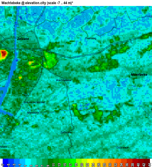 Zoom OUT 2x Wachtebeke, Belgium elevation map