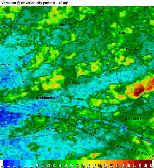 Zoom OUT 2x Vorselaar, Belgium elevation map
