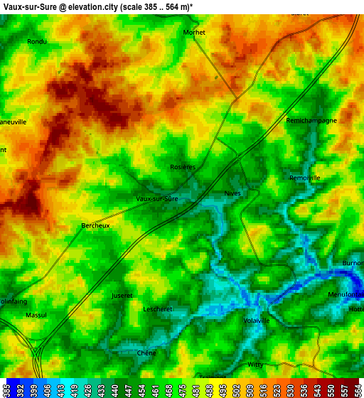 Zoom OUT 2x Vaux-sur-Sûre, Belgium elevation map