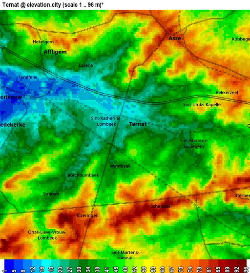 Zoom OUT 2x Ternat, Belgium elevation map