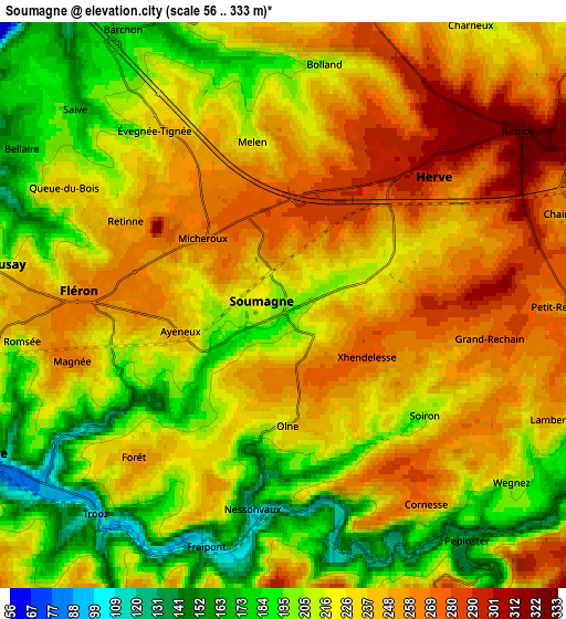 Zoom OUT 2x Soumagne, Belgium elevation map