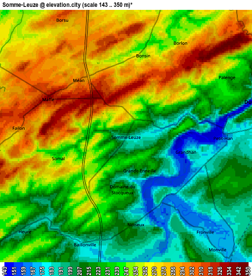 Zoom OUT 2x Somme-Leuze, Belgium elevation map