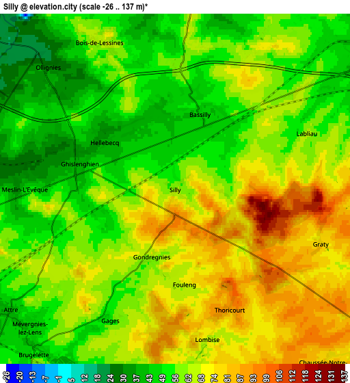 Zoom OUT 2x Silly, Belgium elevation map