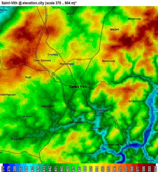 Zoom OUT 2x Saint-Vith, Belgium elevation map