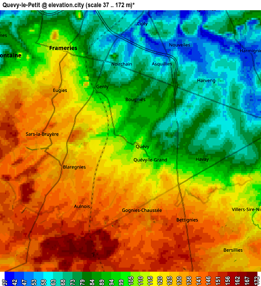 Zoom OUT 2x Quévy-le-Petit, Belgium elevation map