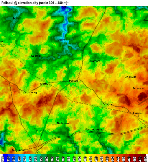 Zoom OUT 2x Paliseul, Belgium elevation map