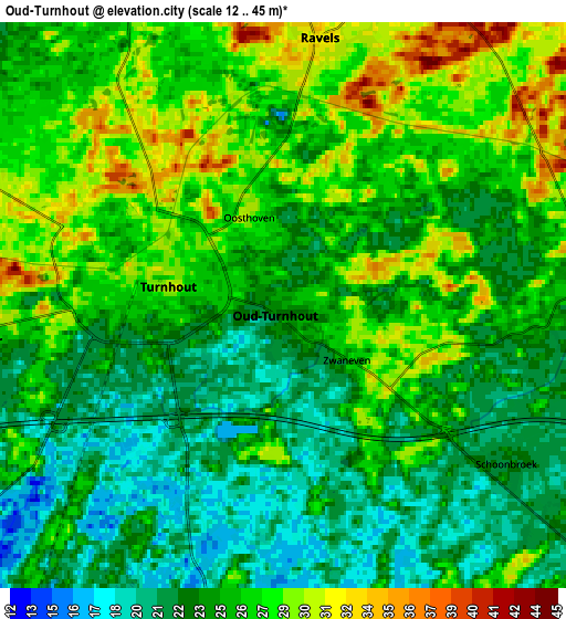 Zoom OUT 2x Oud-Turnhout, Belgium elevation map