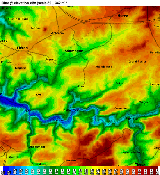 Zoom OUT 2x Olne, Belgium elevation map